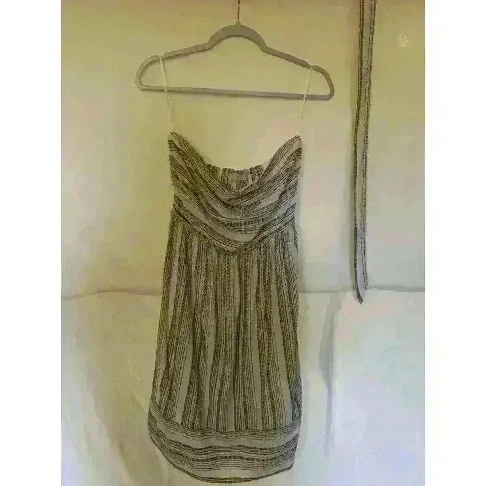 Strapless Loft Pinstripe Dress Size Small